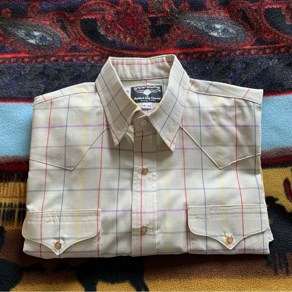 FLYING R RANCHWEAR MENS “MADE IN AMERICA” WESTERN SNAP SHIRT.